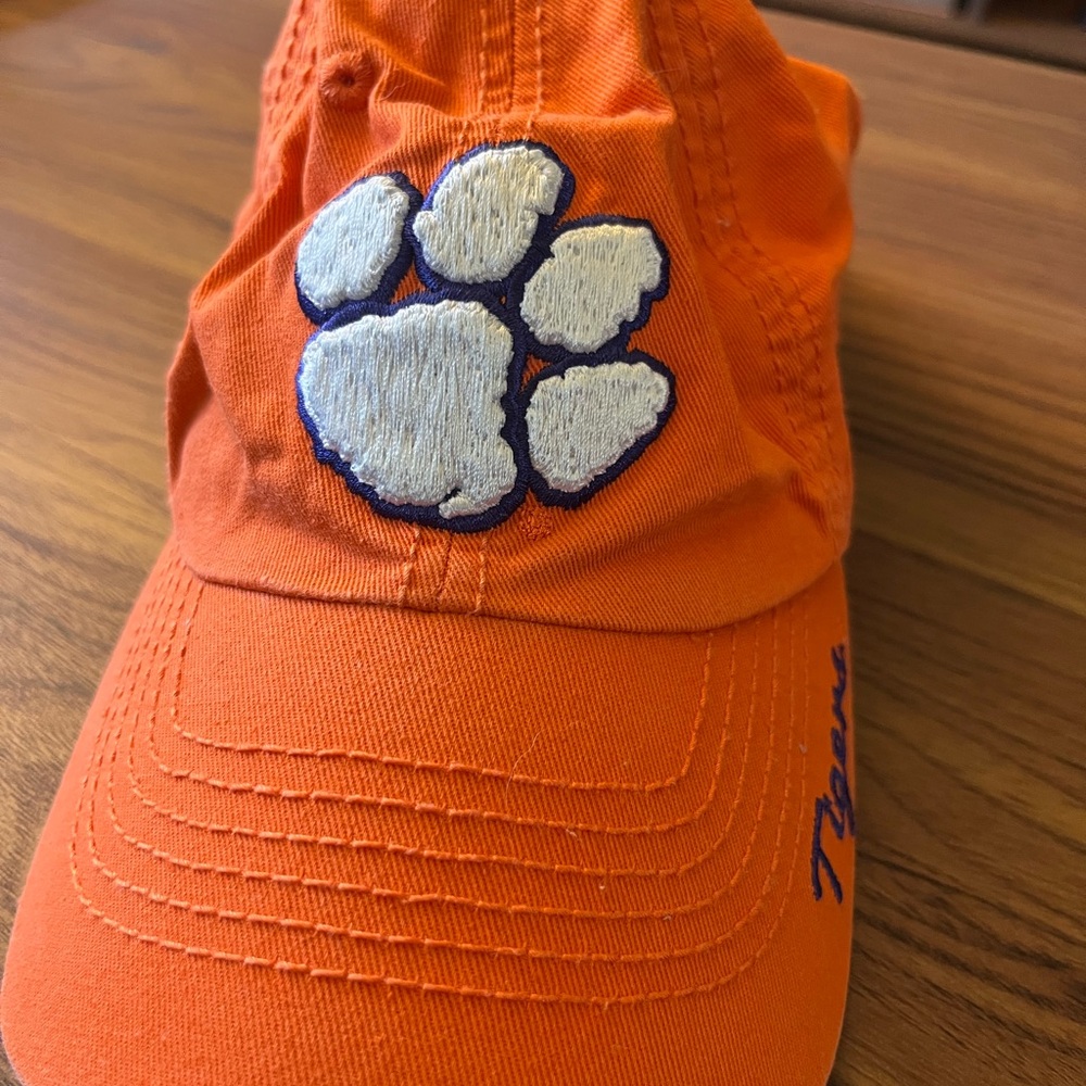 Orange Cap with Paw Embroidery